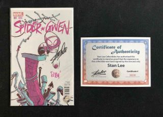 Spider - Gwen 1 Variant Signed By Stan Lee & Robbi Rodriguez Baby Spider - Verse 2
