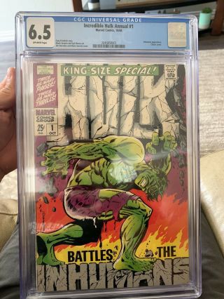 Incredible Hulk Annual 1 Cgc 6.  5 Jim Steranko Cover Inhumans Appearance Marvel