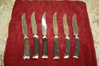 Stag Steak Knives - Made In Sheffield England - Set Of 6