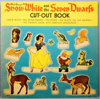 Disney Snow White 1938 Paper Dolls Cut Outs All Uncut