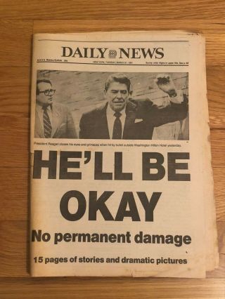President Ronald Reagan Assassination Attempt March 31 1981 York Daily News