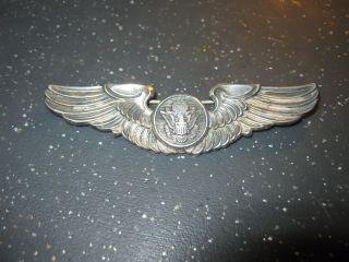 Antique Pin Military Wwii Usaaf Air Crew Wings Amico Sterling Pin