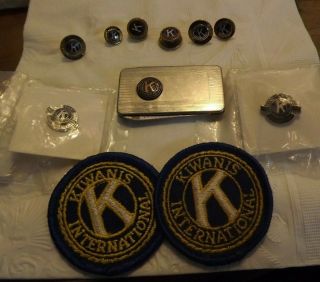Kiwanis International Patches,  Pins,  Money Clip/knife