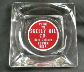 Vintage Skelly Oil Co Auburn Nebraska Advertising Ashtray