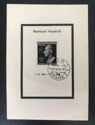 Ww2 Postcard Germany 1942 - Waffen Ss Reinhard Heydrich