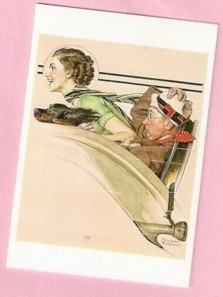 Gordon Setter Norman Rockwell Couple In Rumble Seat Notecards Note Card Box 10 C
