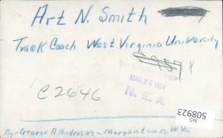 1924 Photo Art N Smith Track Coach West Virginia University Anderson 2