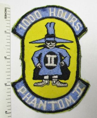Us Air Force F - 4 Phantom Ii 1000 Hours Patch Hook & Loop Vintage