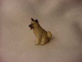 Akita Gray Puppy Figurine Dog Hand Painted Resin Miniature Sm Mini Collectible