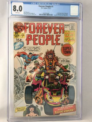 Forever People 1 Cgc 8.  0 Vf 1971 2 - 3/71 Dc Comics Darkseid 1st Full White Pages
