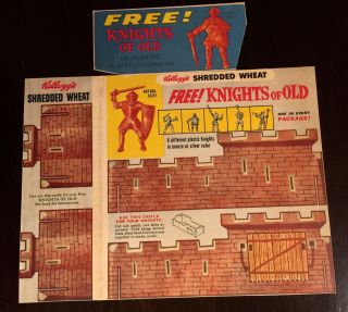 1950s Nabisco Shredded Wheat - Vintage Cereal Box Cut Out Castle For Knights.