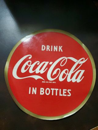 Vintage Old Stock Coca - Cola 1959 Store Window / Cooler 12 " Decal