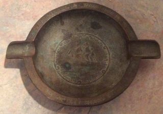 Uss Constitution Brass Ashtray Made Of Material Taken From The 1927 Restoration