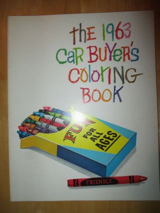 Vtg 1963 Lincoln Mercury Car Buyers Coloring Book Advertisement