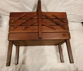 Dovetail Accordian Style 3 Tier Sewing Box