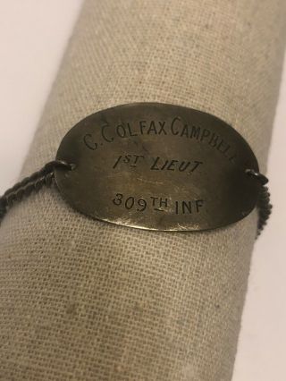 Antique Id Bracelet 1st Lieutanant 309th Infantry