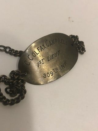 Antique ID Bracelet 1st Lieutanant 309th Infantry 3