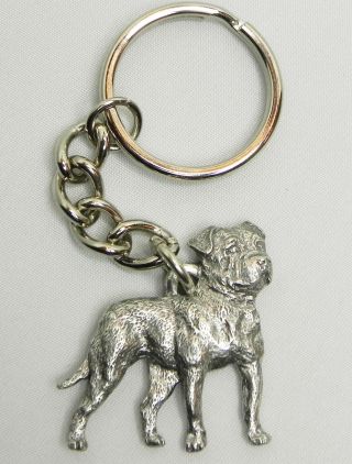 American Bulldog Keychain Keyring Dog Harris Pewter Made In Usa Key Chain Ring
