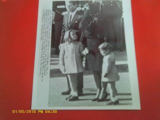 1963 Photo Press Release Wirephoto Kennedy Funeral Caroline & John Jr