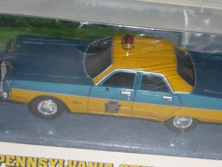 Pennsylvania State Police Car Diecast 1973 Plymouth Fury 1:43 Scale White Rose