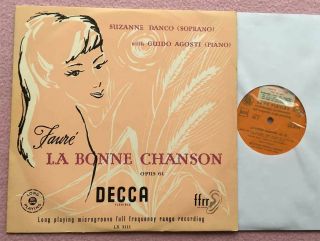 Suzanne Danco & Agosta Fauré Orig Decca Lx 3111 Uk - 1950s 10 " Lp Nm