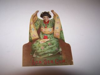 Vintage Chipboard Sen Sen Gum Oriental Girl Counter Display ??