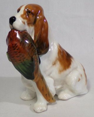 Royal Doulton Porcelain Spaniel W/pheasant In Mouth Dog Figurine Hn 1029