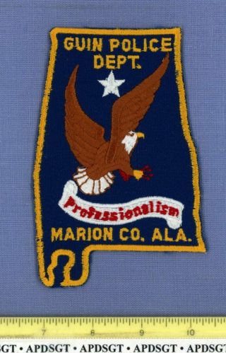 Guin Marion County Alabama Sheriff Police Patch State Shape City Star