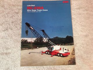 Rare 1970s Fmc Link Belt 125 Ton Crane Truck Dealer Brochure 7 Page
