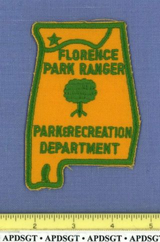 Florence Park Ranger Alabama Sheriff Police Patch State Shape Recreation Tree