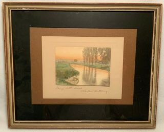 Wallace Nutting Signed & Framed Hand Colored Photograph - Mary 