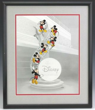 The Magic Of Walt Disney Animation Filmstrip Mickey Mouse Cartoon Framed Cel Nr