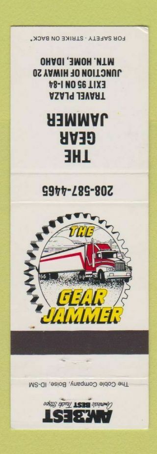 Matchbook Cover - The Gear Jammer Truck Stop Mountain Home Id Oil Gas