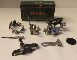 Singer Sewing Machine Attachments W/box 160809 Featherweight