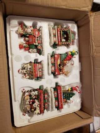 The Danbury Bichon Frise Christmas Express Train 6 Piece Set Box