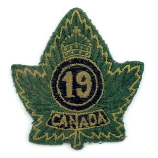 19th Canadian Infantry Canada Patch Maple Leaf Military 3in 7.  5cm M541