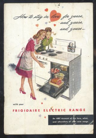 Frigidare Electric Range Stove Oven Advertising Vintage Pamphlet General Motors