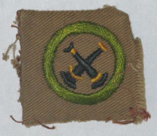 Boy Scout Firemanship Merit Badge Type A (1911 - 33) Square Tan