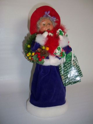 Byers Choice Christmas Present/shopping Caroler Woman Red Hat Society