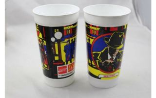 2 DICK TRACY Vintage McDonald ' s 1990 Beverage Movie 32oz Cups 3