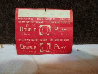 Vintage 1937 Double - Play Baseball Chewing Gum Advertising Wrapper