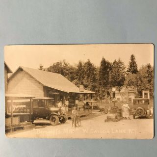 Caroga Lake York Rppc Postcard 1910 - 30 Berghoff’s Market Adirondacks