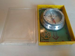 Vintage Official Girl Scout Compass Silva - System Compass Usa/sweden