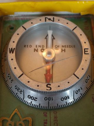 Vintage Official Girl Scout Compass Silva - system compass USA/Sweden 2