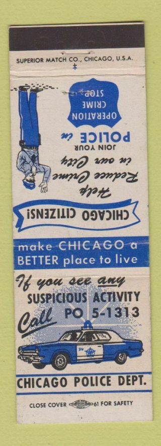 Matchbook Cover - Chicago Il Police Department Report Crimes