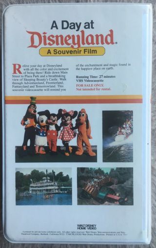 Great Copyright 1982 A Day at DISNEYLAND Souvenir Film by Walt Disney VHS Tape 3