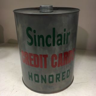 Metal Sinclair Credit Cards Honored Can Oil Gas Advertising Prop Man Cave Shop