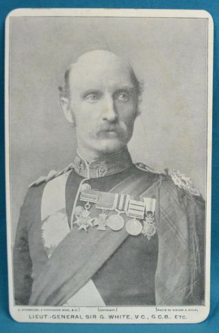 C1900 Victorian Military Cabinet Card Boer War Hero Fm Sir George White Vc
