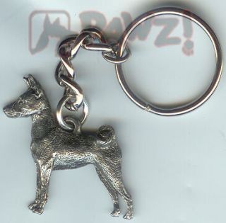 Basenji Dog Fine Pewter Keychain Key Chain Ring