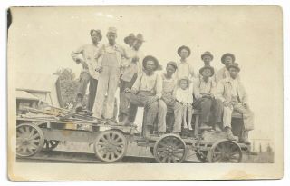 Occupational Rppc African American Black Railroad Workers In Overalls 1910s